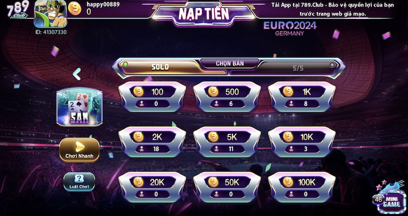 Tải game bài đổi thưởng tặng vốn - Chơi game mọi lúc mọi nơi 5 Trò chơi game bài đa dạng